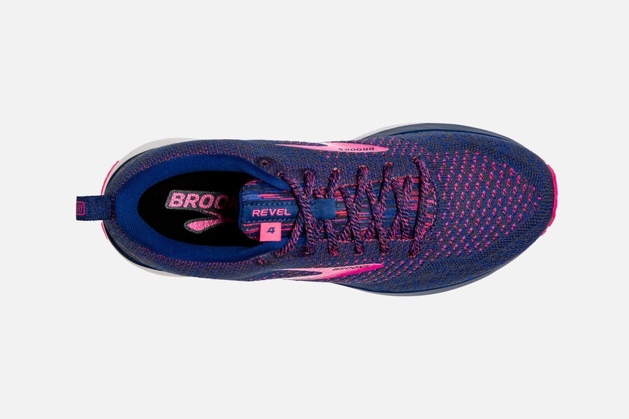 Brooks Revel 4 Road Loopschoenen Dames - Blauw/Roze - 138620AUS